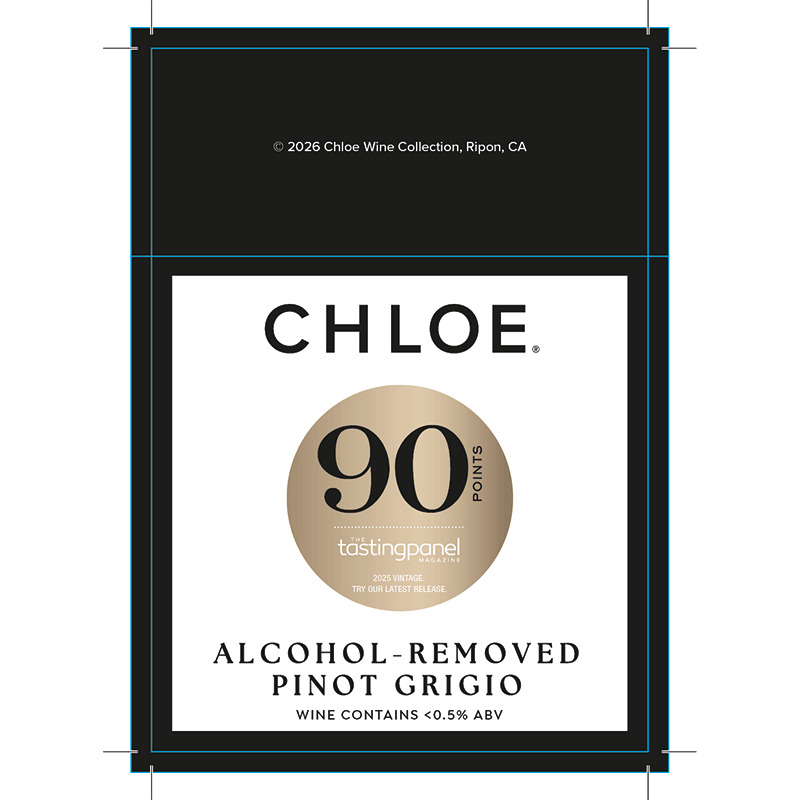 Chloe Alcohol-Removed Pinot Grigio Shelf Talker
