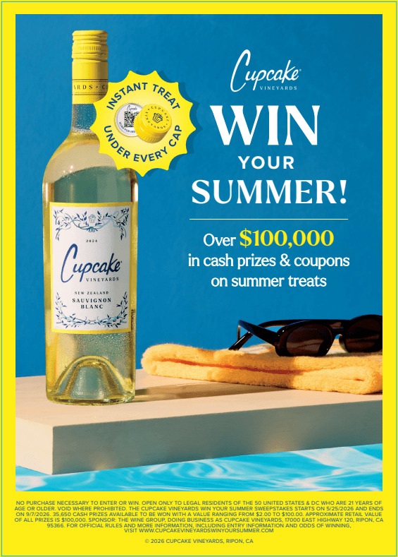Cupcake Win Your Summer Menu Insert - Sauvignon Blanc
