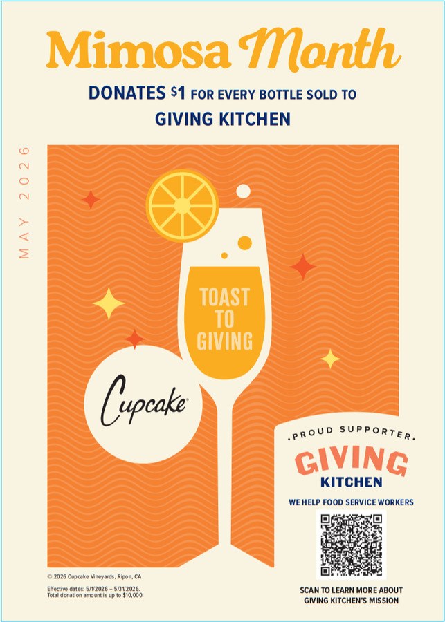 Cupcake Mimosa Month Menu Insert