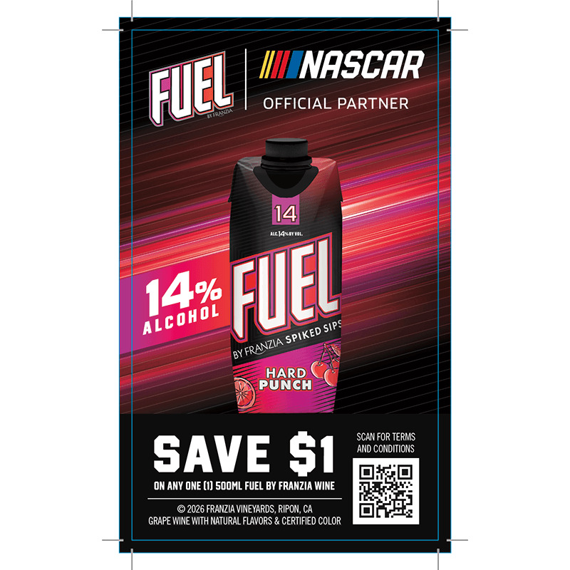 Fuel 2026 Nascar Flow $1 Off Cooler Cling - Hard Punch