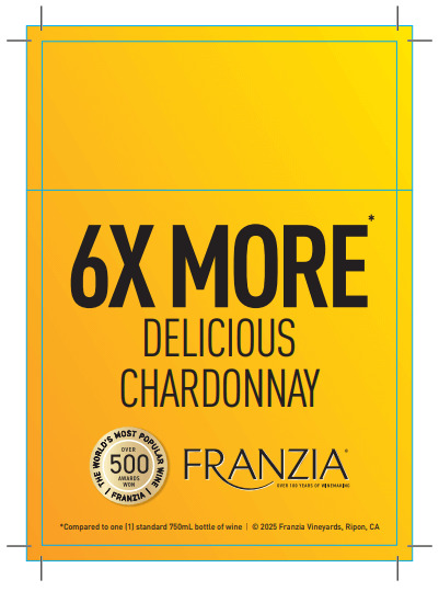 Franzia Flow 2026 Shelf Talker - Chardonnay