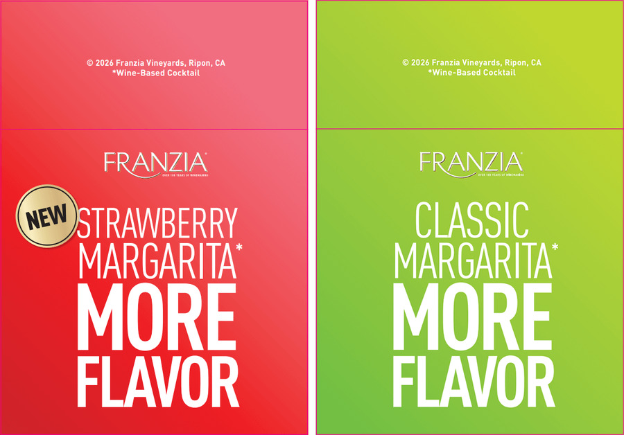 Franzia Strawberry Margarita Double Sided Shelf Talker