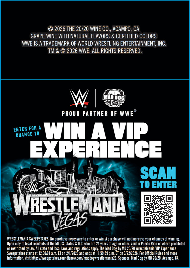 Mad Dog WrestleMania Sweepstakes Shelf Talker