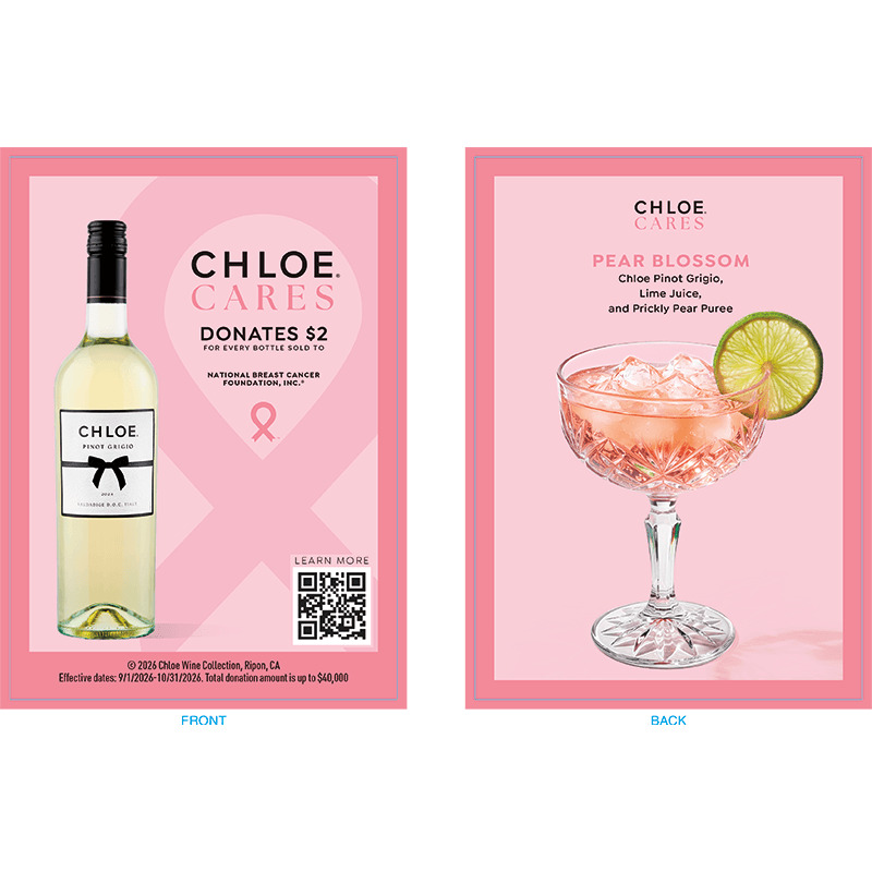 Chloe Cares Menu Insert - Pinot Grigio