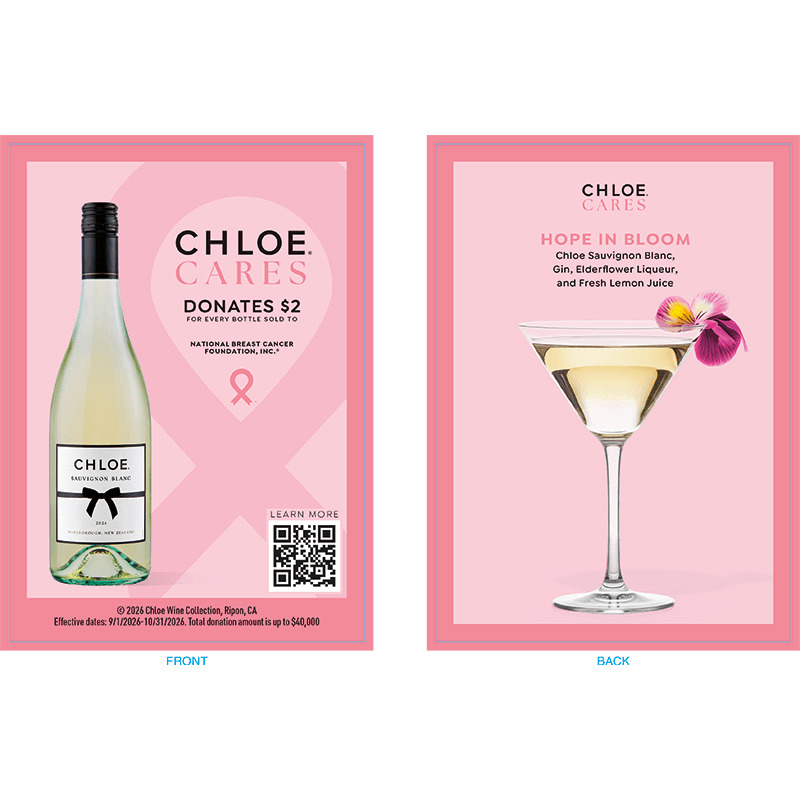Chloe Cares Menu Insert - Sauvignon Blanc