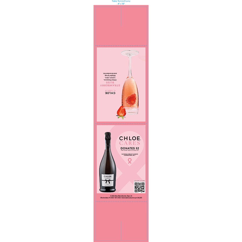 Chloe Cares Table Tent - Prosecco