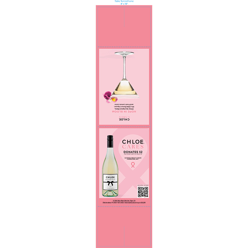 Chloe Cares Table Tent - Sauvignon Blanc