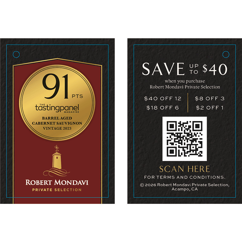 Robert Mondavi Private Selection 2026 Flow Black String Bottle Necker - Bourbon Barrel