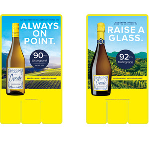 Cupcake Quality Double Sided Case Card - Chardonnay and Prosecco