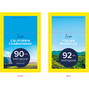 Cupcake Quality Double Sided Shelf Talker - Chardonnay and Prosecco