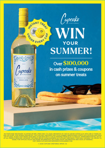 Cupcake Win Your Summer Menu Insert - Moscato