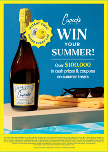 Cupcake Win Your Summer Menu Insert - Prosecco