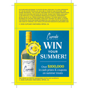 Cupcake Win Your Summer Shelf Talker